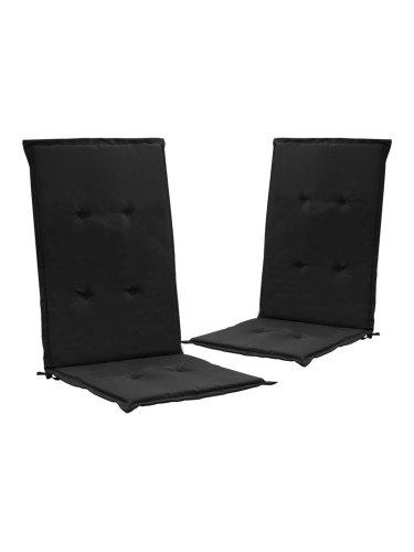 Sonata Възглавници за градински столове, 2 бр, черни, 120x50х3 см