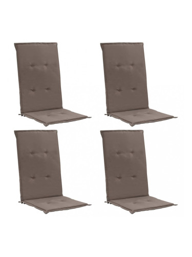 Sonata Възглавници за градински столове, 4 бр, таупе, 120x50х3 см