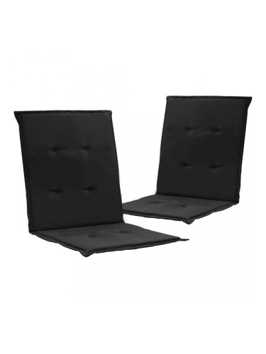 Sonata Възглавници за градински столове, 2 бр, черни, 100x50x3 см