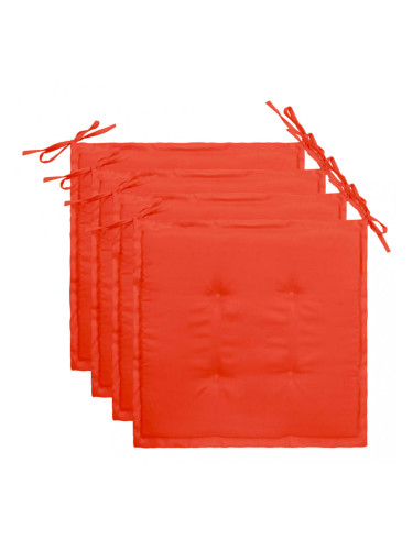 Sonata Възглавници за градински столове, 4 бр, червени, 40x40x3 см