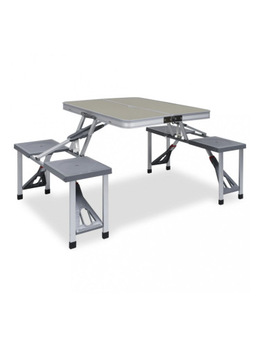 Sonata Сгъваема къмпинг маса с 4 седалки, стомана, алуминий