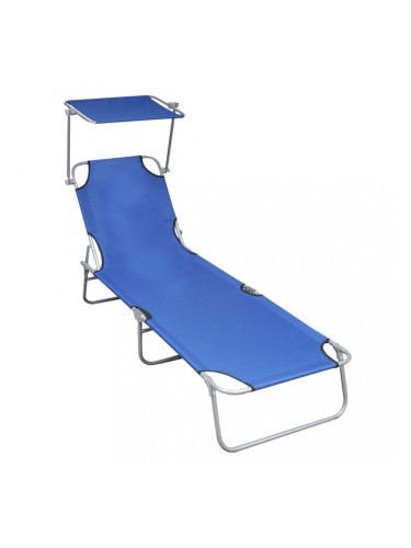 Sonata Сгъваем шезлонг с козирка, син, алуминий
