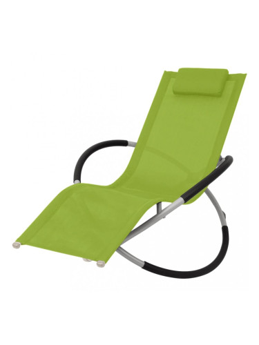 Sonata Градински геометричен шезлонг, стомана, зелен