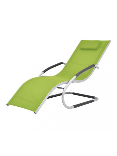 Sonata Шезлонг с възглавничка, алуминий и textilene, зелен