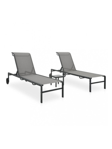 Sonata Шезлонги, 2 бр, с масичка, textilene и стомана