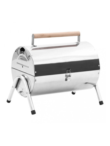 Sonata Преносим настолен грил на дървени въглища инокс двойна решетка