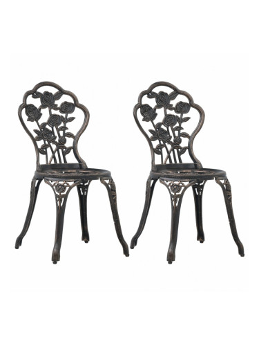 Sonata Бистро столове, 2 бр, бронз, лят алуминий