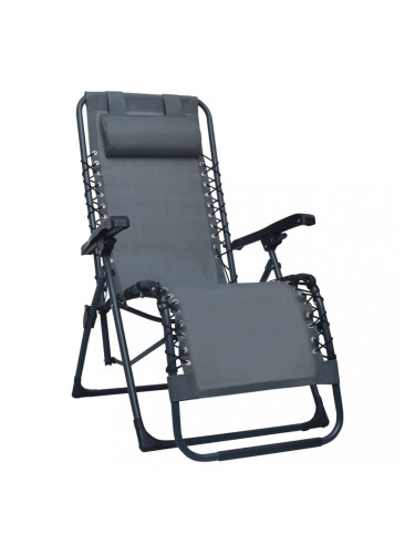 Sonata Сгъваем стол-шезлонг, сив, textilene