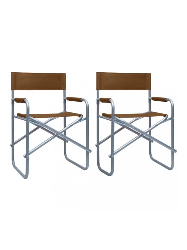 Sonata Режисьорски столове, 2 бр, стомана, кафяви