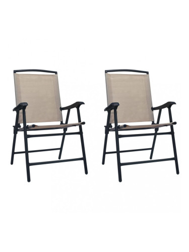 Sonata Сгъваеми градински столове, 2 бр, textilene, таупе