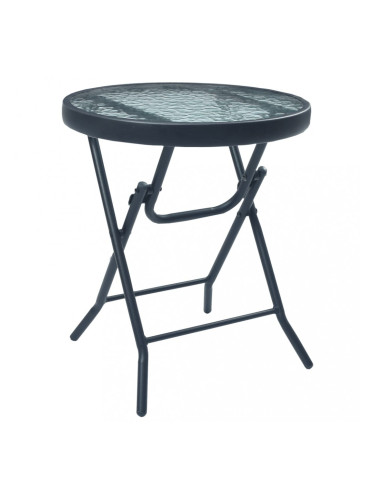 Sonata Бистро маса, черна, 40x46 см, стомана и стъкло