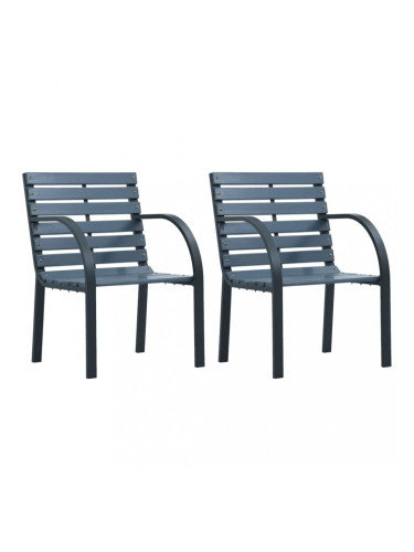 Sonata Градински столове, 2 бр, сиви, дърво