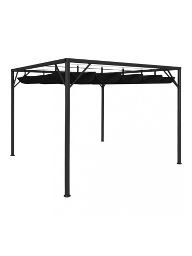 Sonata Градинска шатра с прибиращ се покрив, 3x3 м, антрацит