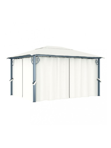 Sonata Шатра със завеси, 400х300 см, кремава, алуминий