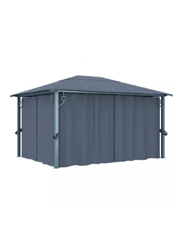 Sonata Шатра със завеси, 400х300 см, антрацит, алуминий