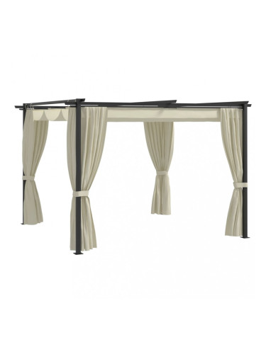 Sonata Беседка със завеси, 3х3 м, кремава, стомана