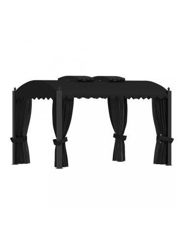 Sonata Градинска шатра със завеси, 3x4 м, антрацит, стомана