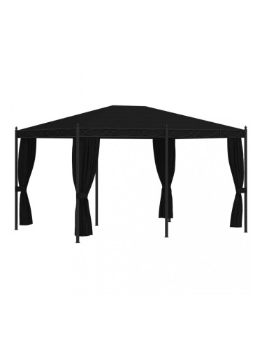 Sonata Градинска шатра със завеси, 3x4 м, антрацит, стомана