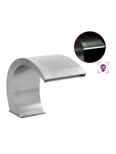 Sonata Фонтан за басейн с LED, неръждаема стомана, 30x60x45 см