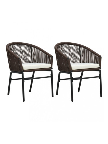 Sonata Градински столове, 2 бр, кафяв PVC ратан