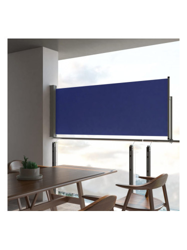 Sonata Прибираща се дворна странична тента, 100х300 см, синя