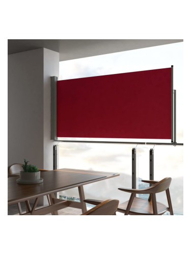 Sonata Прибираща се дворна странична тента, 120x300 см, червена