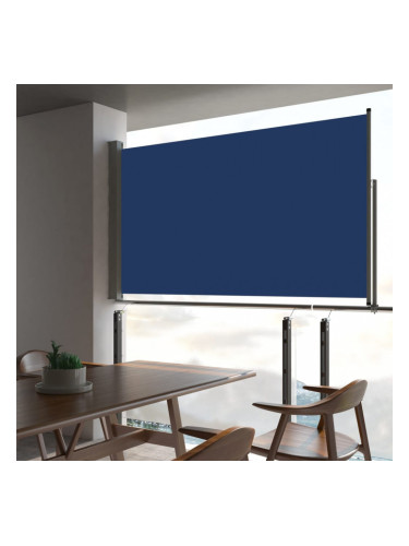 Sonata Прибираща се дворна странична тента, 140х300 см, синя