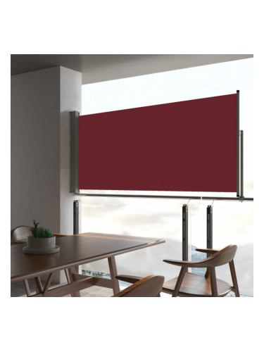 Sonata Прибираща се дворна странична тента, 60x300 см, червена