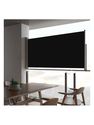 Sonata Прибираща се дворна странична тента, 80x300 см, черна