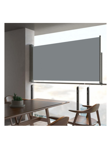 Sonata Прибираща се дворна странична тента, 80x300 см, сива