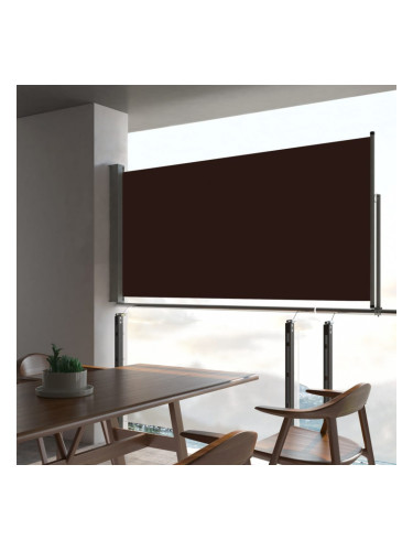 Sonata Прибираща се дворна странична тента, 80x300 см, кафява