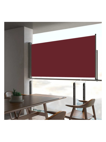 Sonata Прибираща се дворна странична тента, 80x300 см, червена