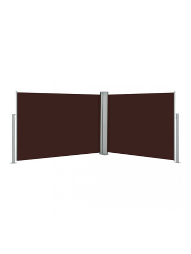 Sonata Прибираща се странична тента, кафява, 100x1000 см