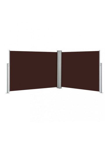 Sonata Прибираща се странична тента, кафява, 140x1000 см