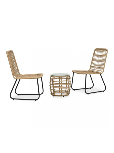 Sonata Бистро комплект, 3 части, полиратан, дъб