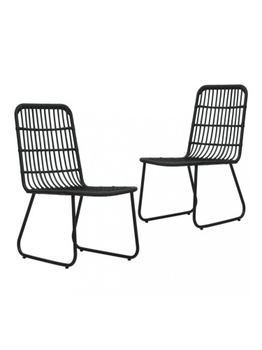 Sonata Градински столове, 2 бр, полиратан, черни