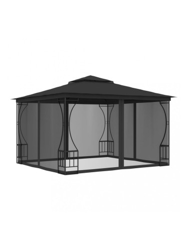 Sonata Градинска шатра със завеси, 300x300x265 см, антрацит