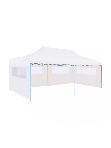 Sonata Сгъваема парти шатра със странични стени, 3x6 м, стомана, бяла