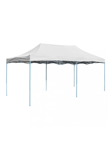 Sonata Професионална сгъваема парти шатра, 3x6 м, стомана, бяла