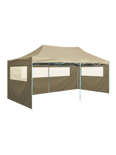 Sonata Сгъваема парти шатра с 4 странични стени 3х6 м стомана кремава