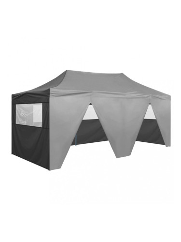 Sonata Сгъваема парти шатра с 4 странични стени 3х6 м стомана антрацит