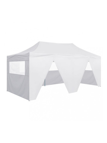 Sonata Сгъваема парти шатра с 4 странични стени 3х6 м стомана бяла