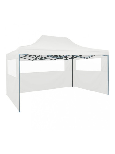Sonata Сгъваема парти шатра с 3 странични стени, 3x4,5 м, бяла