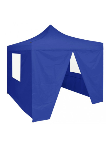 Sonata Сгъваема парти шатра с 4 странични стени 2x2 м стомана синя