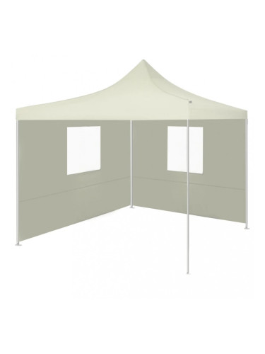 Sonata Сгъваема парти шатра с 2 странични стени 2x2 м стомана кремава