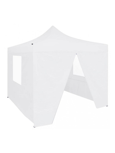 Sonata Сгъваема парти шатра с 4 странични стени 2x2 м стомана бяла
