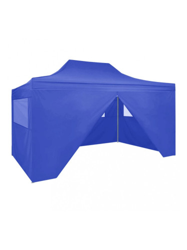 Sonata Сгъваема парти шатра с 4 странични стени 3х4 м стомана синя