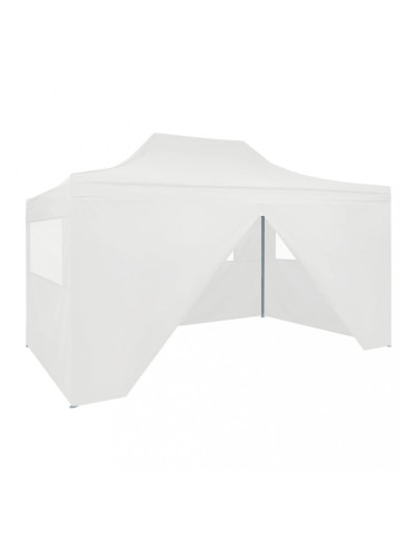 Sonata Сгъваема парти шатра с 4 странични стени 3х4 м стомана бяла