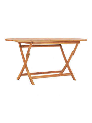 Sonata Сгъваема градинска маса, 160x80x75 см, тиково дърво масив
