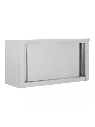 Sonata Кухненски стенен шкаф с плъзгащи врати, 90x40x50 см, стомана